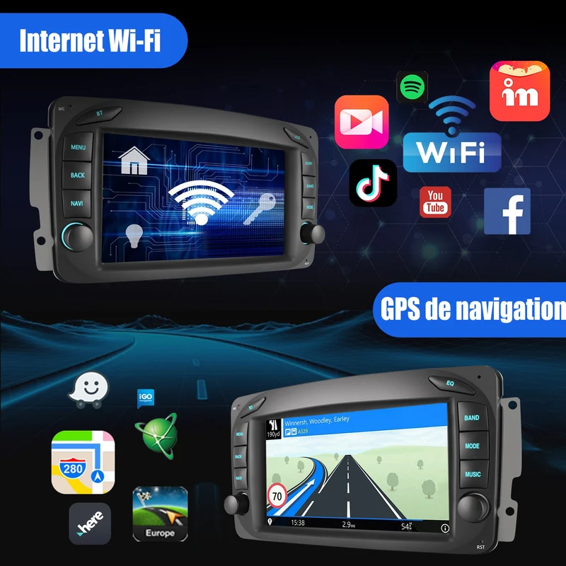 Autoradio 7 Zoll Android 15 Carplay GPS Bluetooth 2DIN Navigation Radio