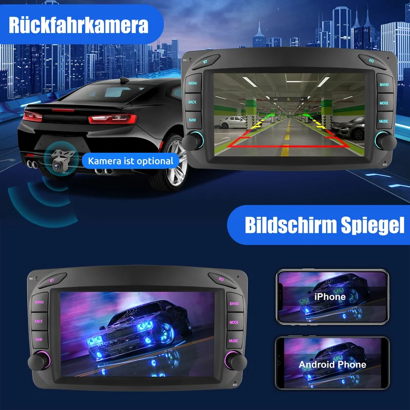 Autoradio 7 Zoll Android 15 Carplay GPS Bluetooth 2DIN Navigation Radio