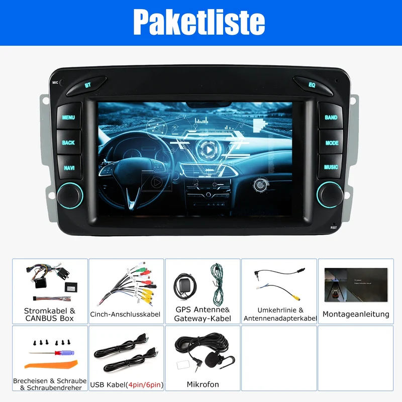 Autoradio 7 Zoll Android 15 Carplay GPS Bluetooth 2DIN Navigation Radio