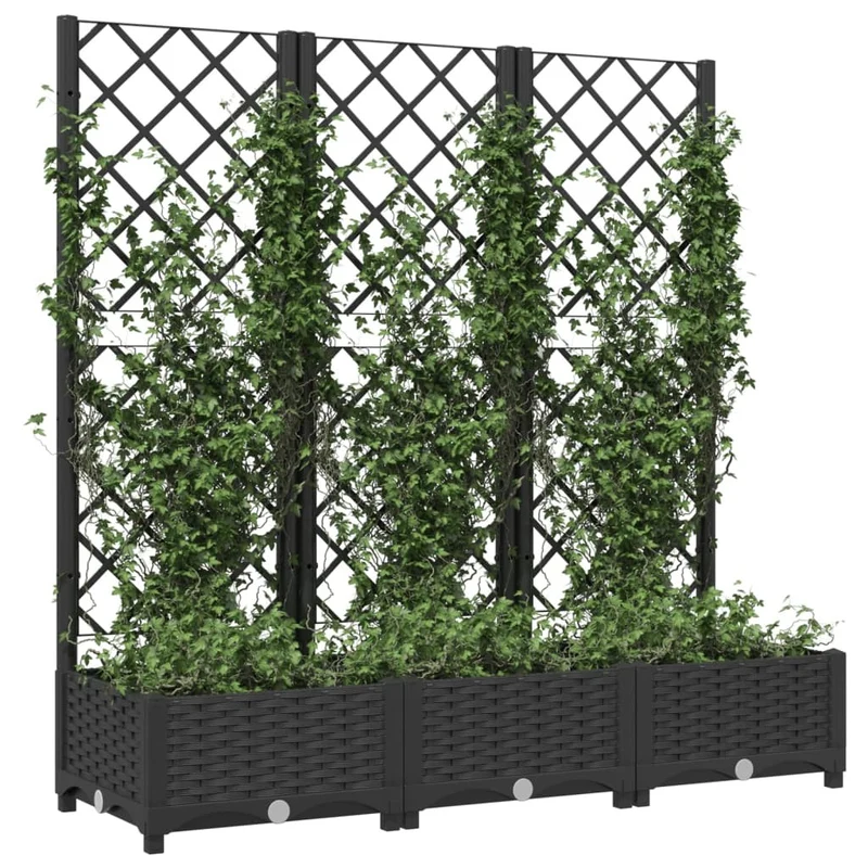 XXL Pflanzkuebel Spalier Rankgitter 120x40x121cm Pflanzkasten Blumenkasten