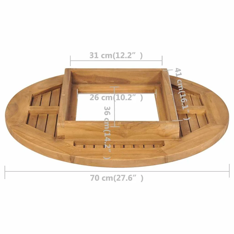 Teak Bierkastentisch 70cm Tischaufsatz Stehtisch Bistrotisch Bierkisten