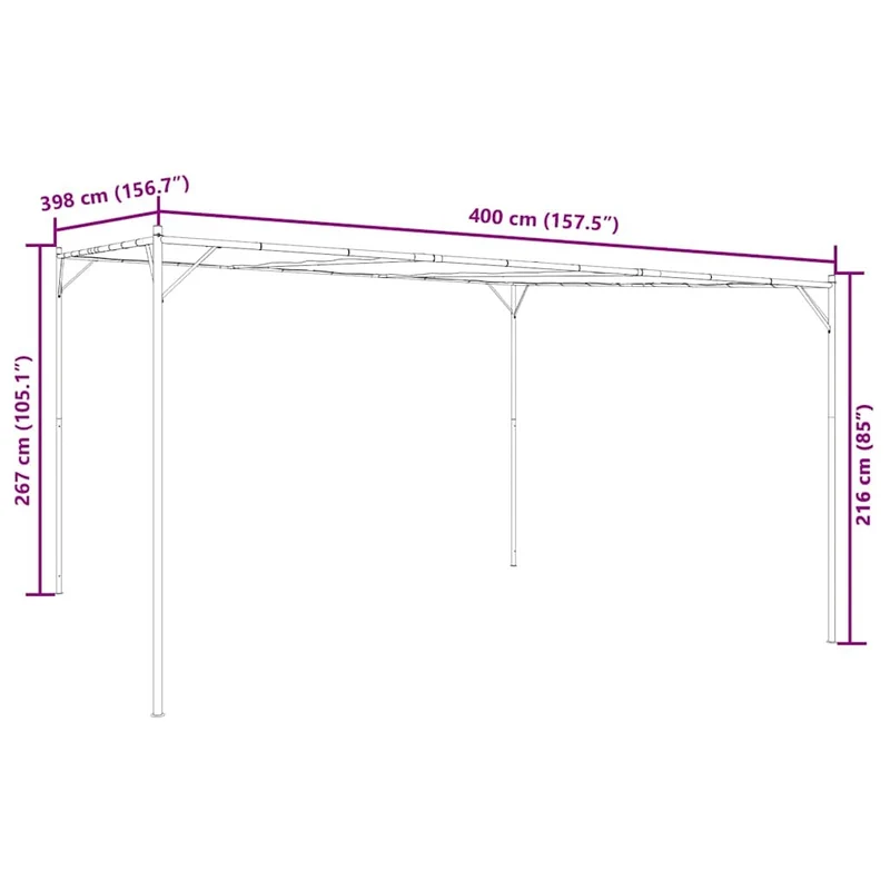 Pavillon Gartenpavillon 4x4m Partyzelt Gartenzelt Gartendeko