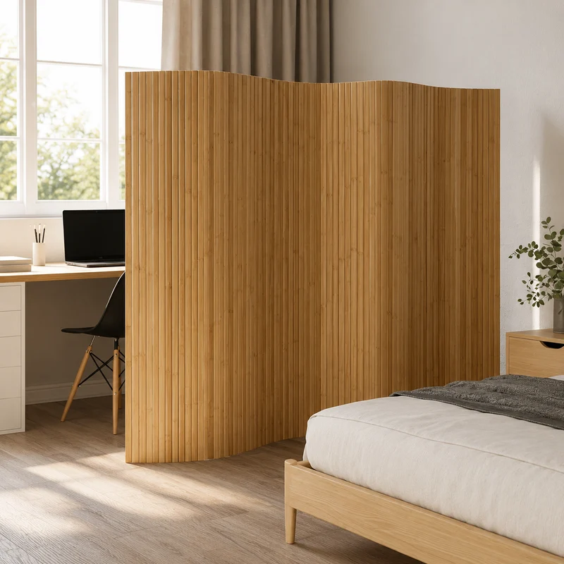Paravent Raumteiler Trennwand 250x165cm Bambus Sichtschutz Spanische Wand