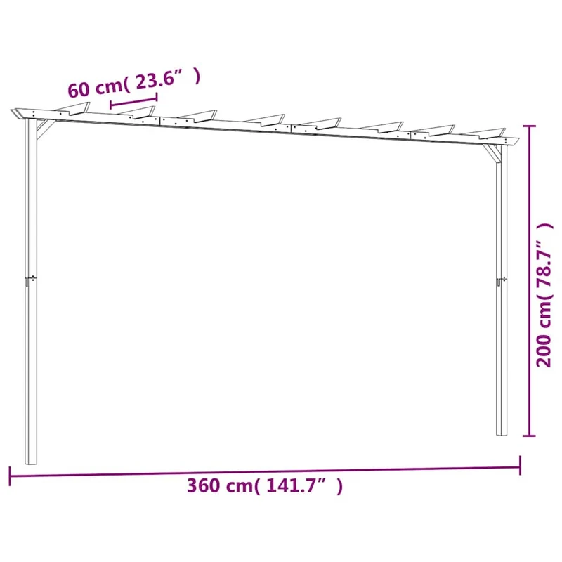Pergola Pavillon Rosenbogen Spalier Kiefernholz Imprägniert 200x200x60cm