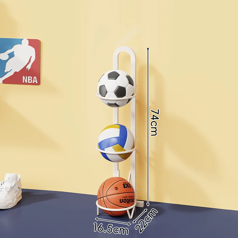 Mehrstufiges vertikales Sportballlagerregal mit Wandmontageoption