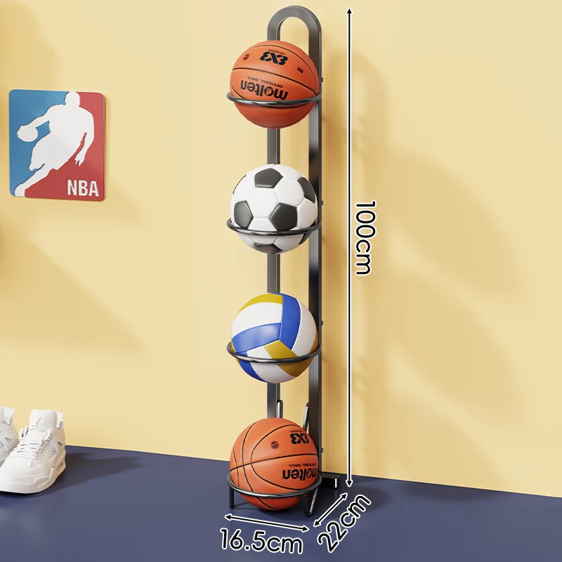 Mehrstufiges vertikales Sportballlagerregal mit Wandmontageoption