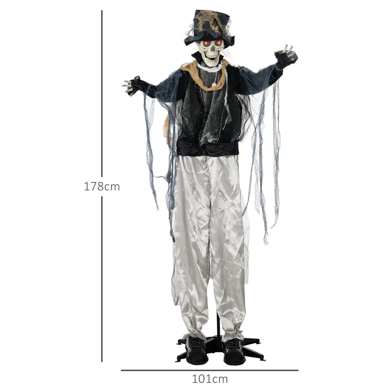 Halloween Geist 178cm Bewegungssensor LED-Lichter Soundfunktion Dekoration