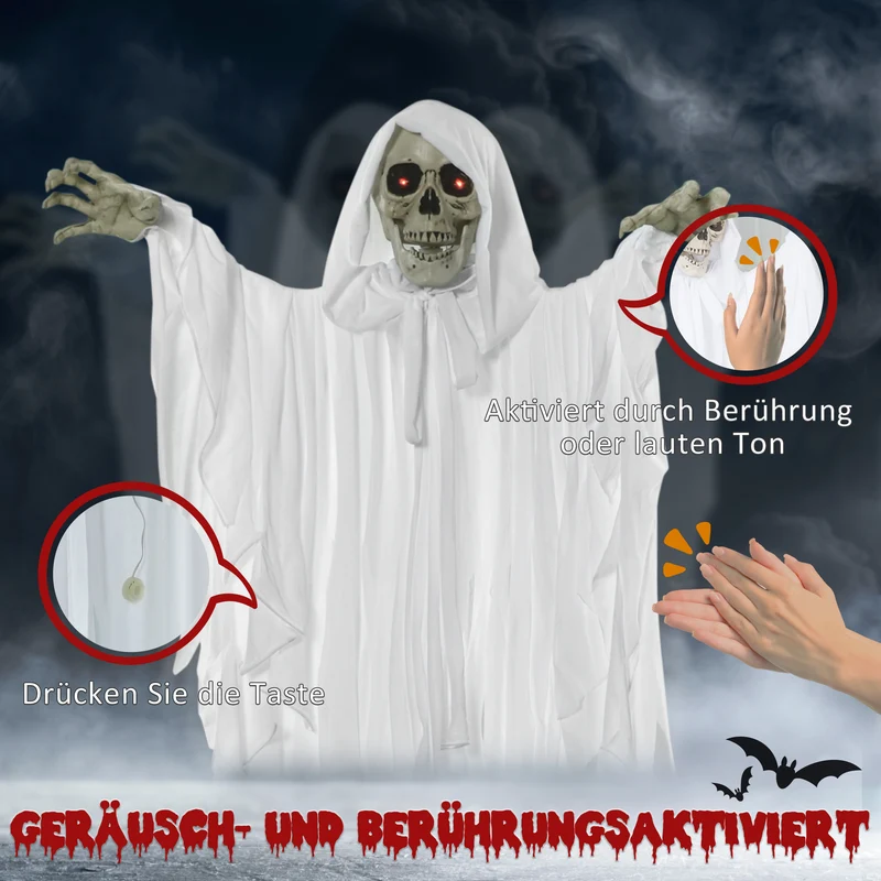 Halloween Dekoration Gespenst Soundfunktion Spezialeffekte 153cm