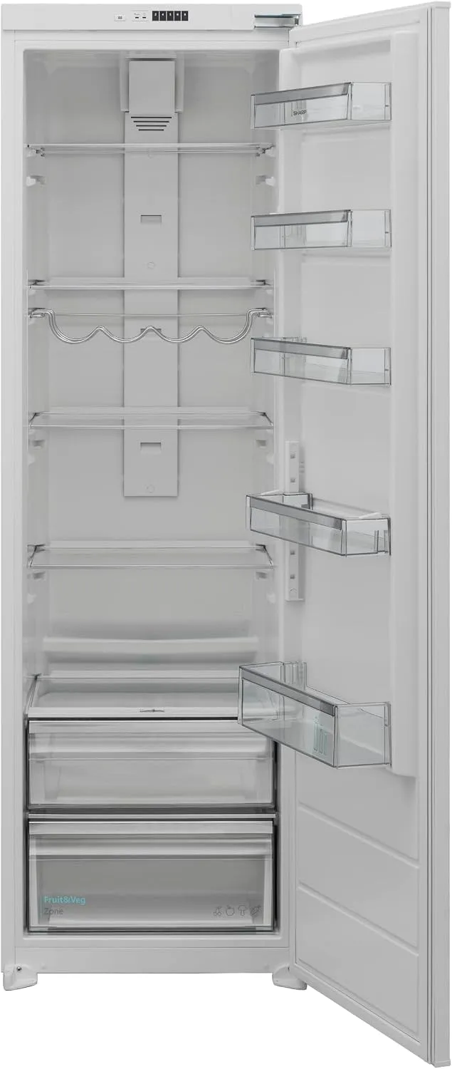 Sharp SJ-LD300E00x-EU 178er Kühlschrank, 294 L, 39 dB, Einbau, H177 x B54cm, EEK D, Gemüsefach mit Feuchtigkeitsregler, Festtür