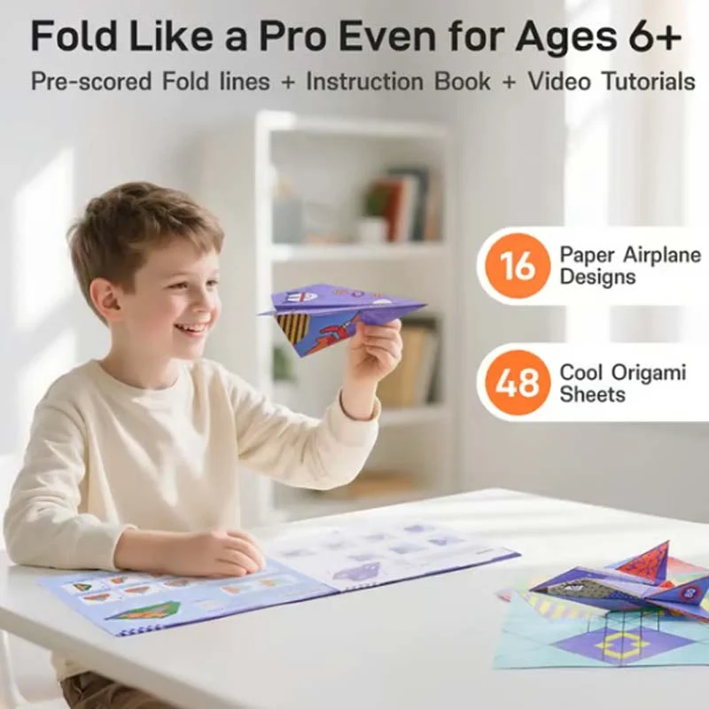 ✈️ ✨ Kreatives DIY-Papierfliegerset - Baue & Starte 10 Modelle, Pädagogisches STEM-Spielzeug für Kinder 6-12 Jahre 🧠🎯