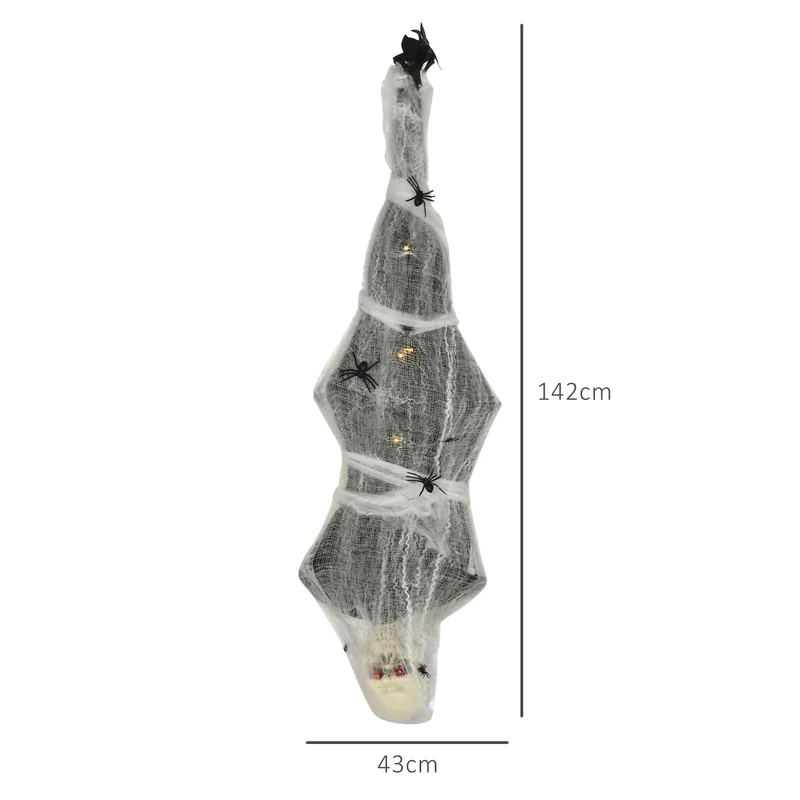 Halloween Mumie 170cm Soundfunktion Bewegungssensor LED-Lichter Deko