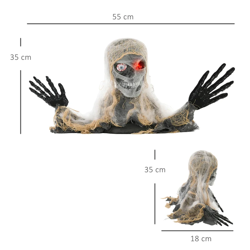 Halloween Dekoration Mumie 55x18x35cm Biegsame Arme