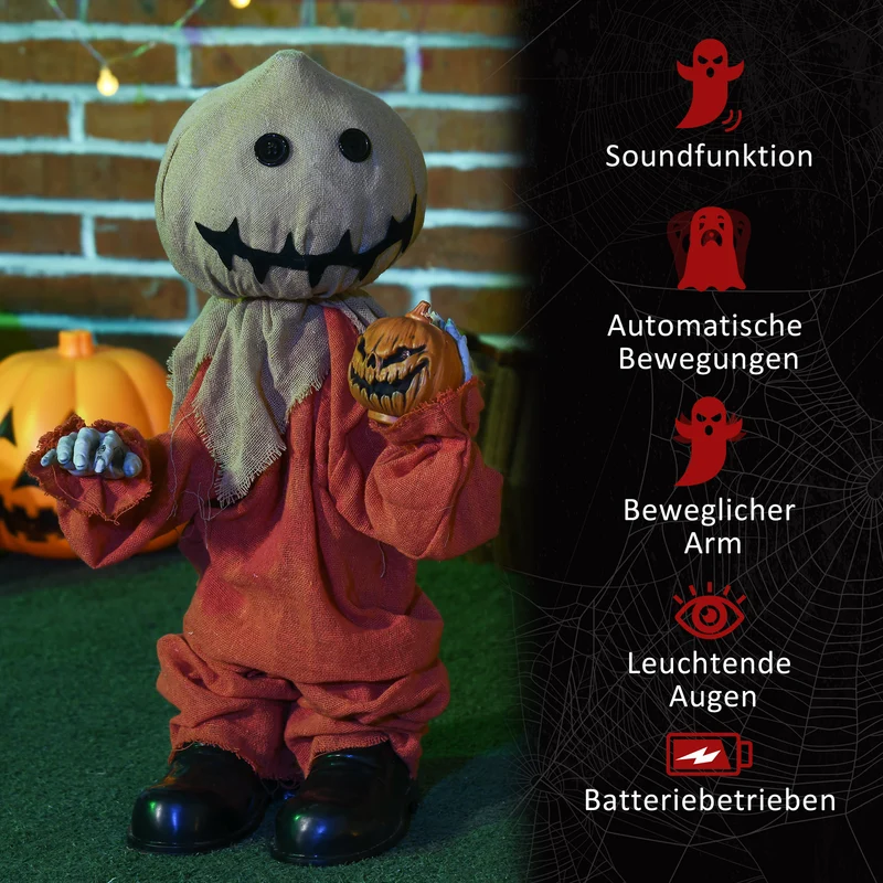 Halloween Vogelscheuche Dekoration Beweglich Geräusche Batteriebetrieben