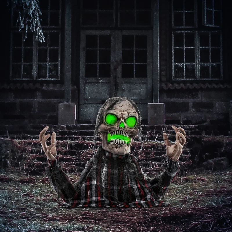 Halloween Dekoration Groundbreaker Skelett Biegsame Arme Leuchtende Augen