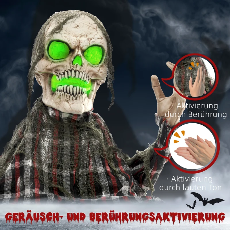 Halloween Dekoration Groundbreaker Skelett Biegsame Arme Leuchtende Augen