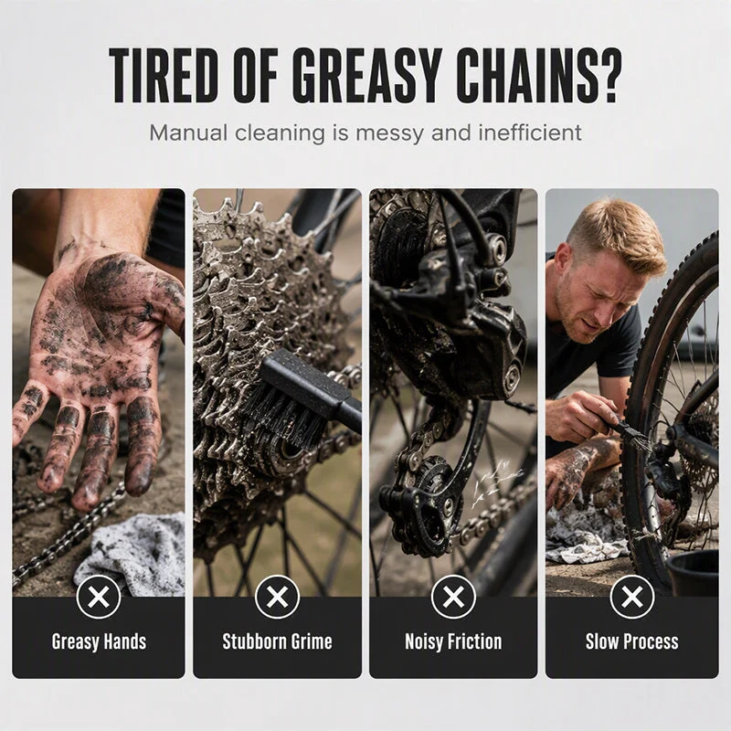 🚴 50% RABATT!🔥 Tiefenreinigung‑Kettenreiniger – 74 Bürsten, profi-sauber & schnell – Ideal für MTB, Rennrad & E-Bike 🔧