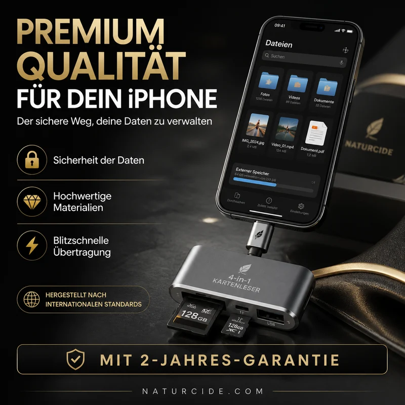 🛍️ 50 % Rabatt – 3-in-1 Speicherkartenleser für Handy & Tablet – USB-C, Lightning, USB-A – Plug & Play für iPhone , Android, PC & Mac 📱