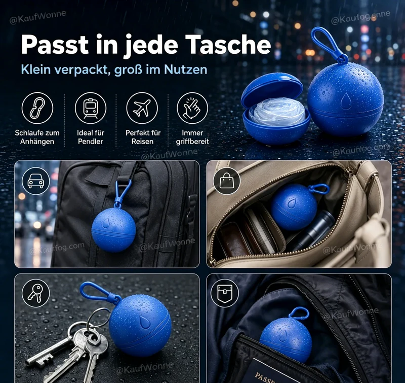 🥳HEISSER SALE 2026🥳💞 50K+ VERKAUFT! ⚡🌧️Einweg-Regenjacke in Mini-Kugelform (1 kaufen, 2 gratis)