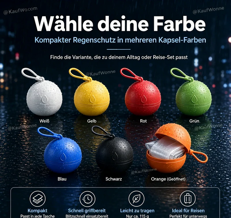 🥳HEISSER SALE 2026🥳💞 50K+ VERKAUFT! ⚡🌧️Einweg-Regenjacke in Mini-Kugelform (1 kaufen, 2 gratis)