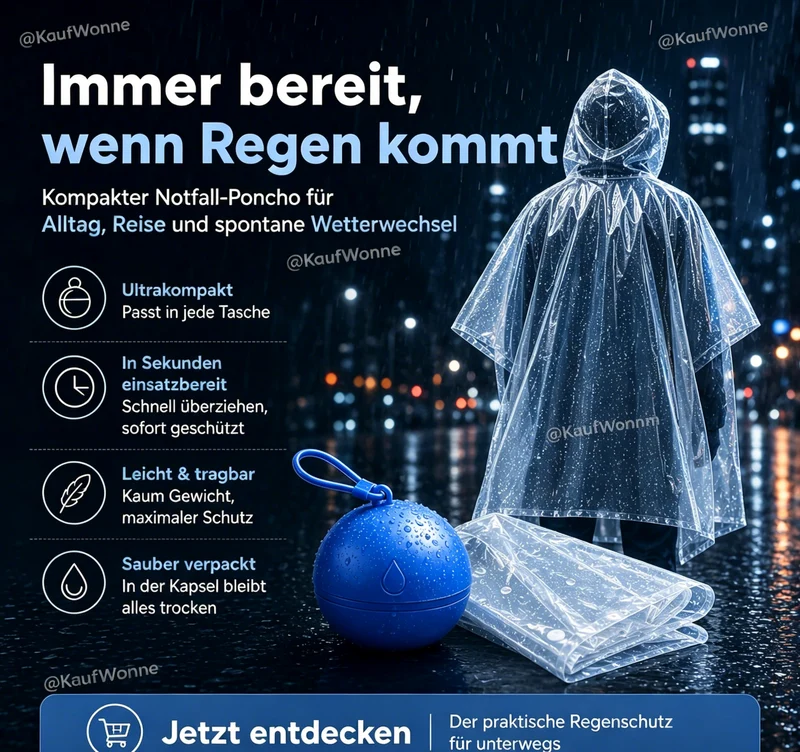 🥳HEISSER SALE 2026🥳💞 50K+ VERKAUFT! ⚡🌧️Einweg-Regenjacke in Mini-Kugelform (1 kaufen, 2 gratis)
