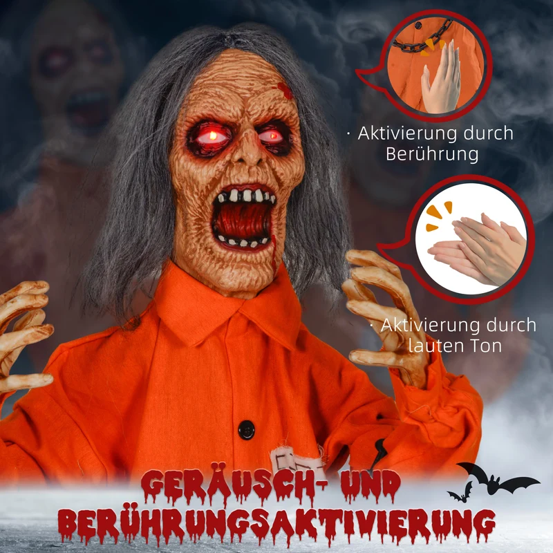 Halloween Gefangener Geist Deko Animatronik Beweglich Soundeffekte