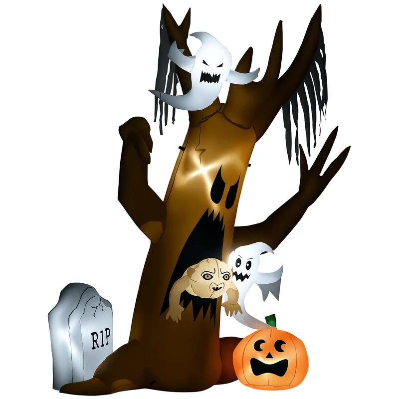 Halloween Deko Geisterbaum 240cm Selbstaufblasend LED Beleuchtung