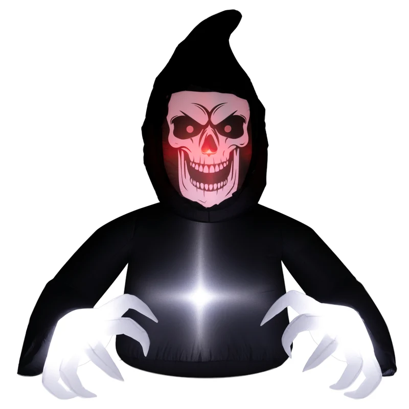 Halloween Aufblasbare Dekoration Sensenmann LED-Leuchten Gebläse 180cm