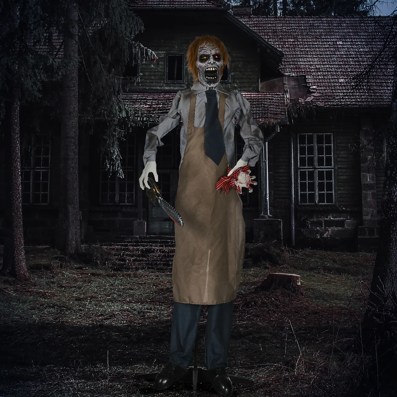 Halloween Animatronic Kettensägenmörder Motorsägensound Schaltautomatik Deko