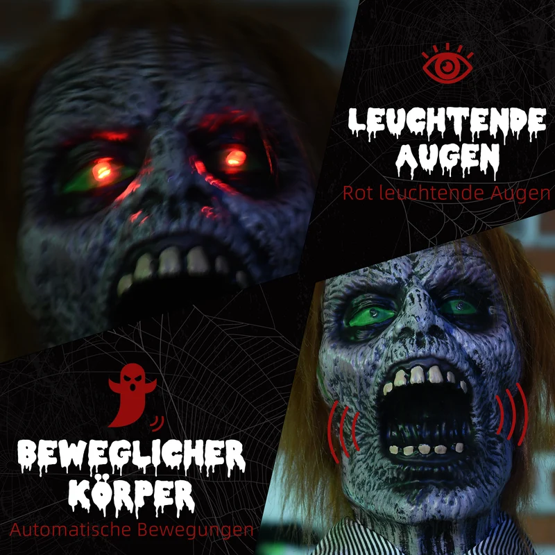 Halloween Animatronic Kettensägenmörder Motorsägensound Schaltautomatik Deko