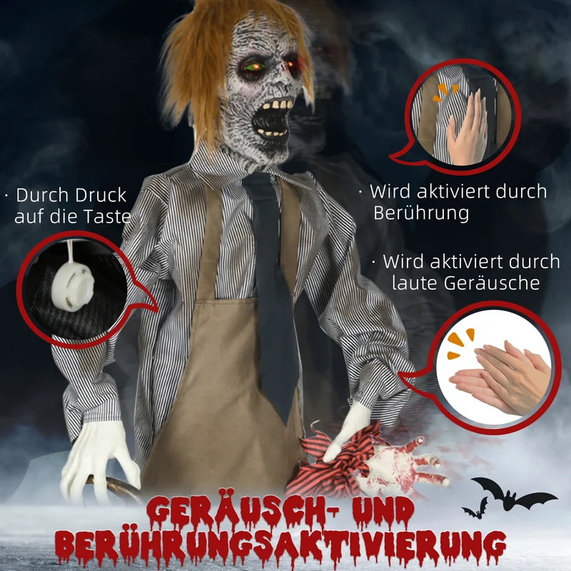 Halloween Animatronic Kettensägenmörder Motorsägensound Schaltautomatik Deko
