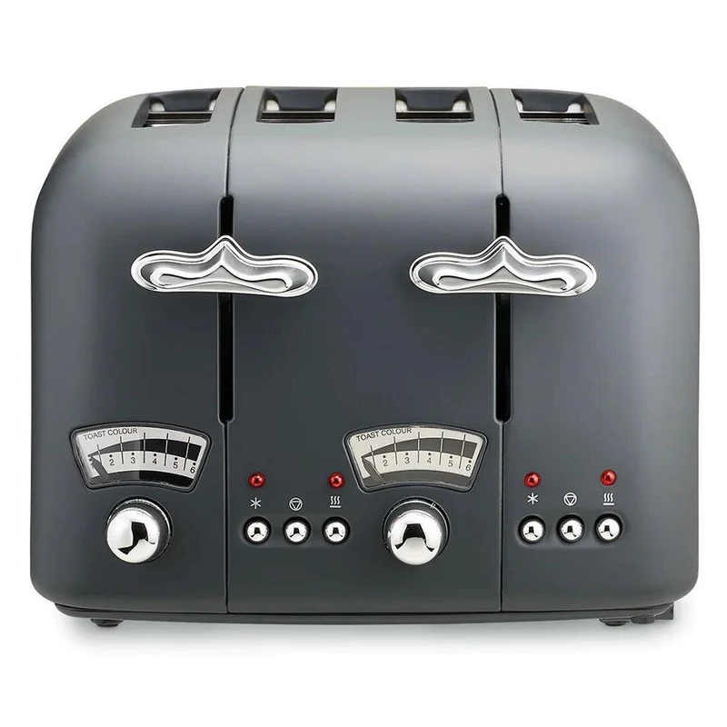 DeLonghi Argento Silva 1800W 4 Slice Toaster - Grau | CT04.GY