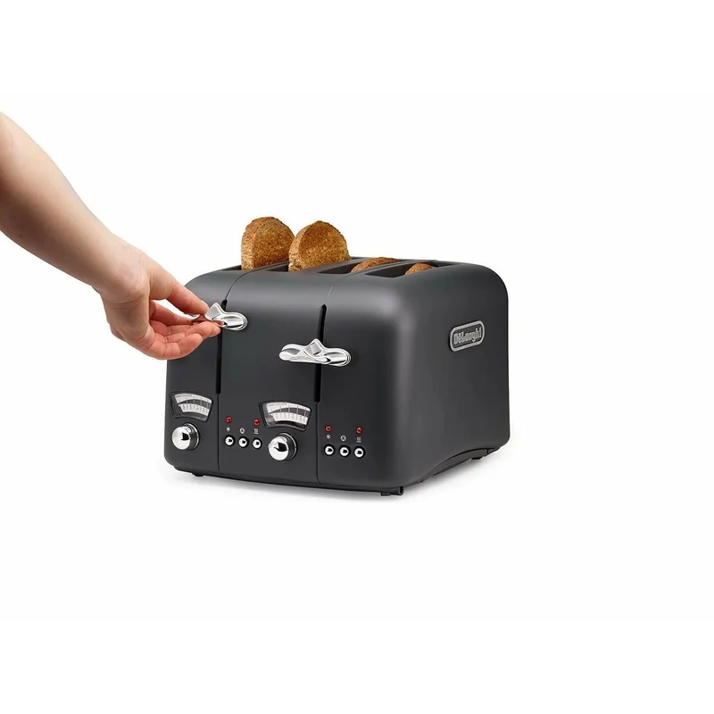 DeLonghi Argento Silva 1800W 4 Slice Toaster - Grau | CT04.GY