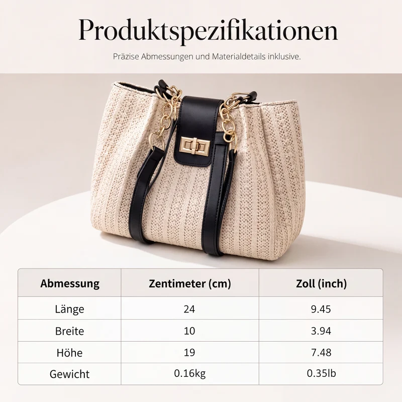 📢📢50% RABATT NU!! ⏰Geräumige Stroh-Schultertasche für Pendler