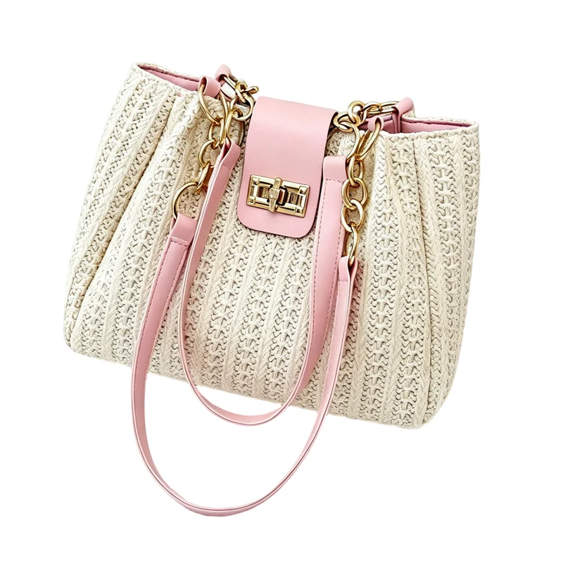 📢📢50% RABATT NU!! ⏰Geräumige Stroh-Schultertasche für Pendler