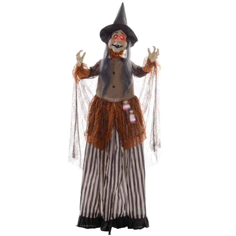 Halloween Animatronic Hexe Zaubertrank Deko 183cm Beweglich