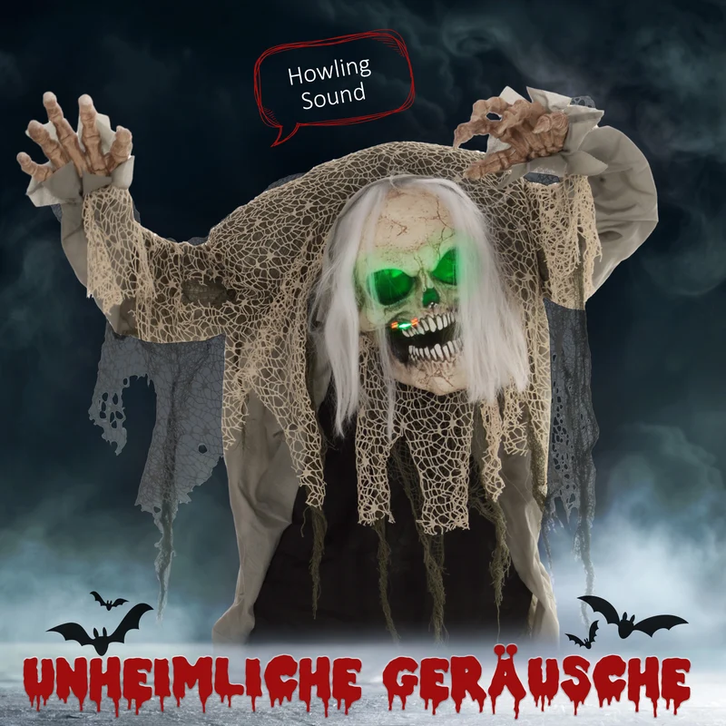 Halloween Animatronic Skelettgespenst 160cm Deko Skelett Geist