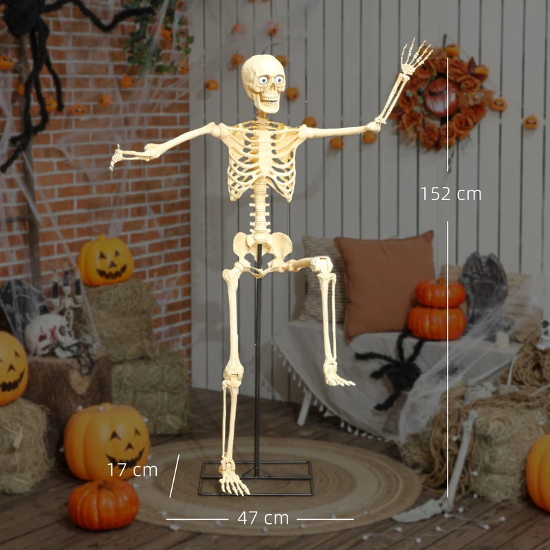 Halloween Skelett-Figur Dekoration Beweglich Leuchtende Augen Sound