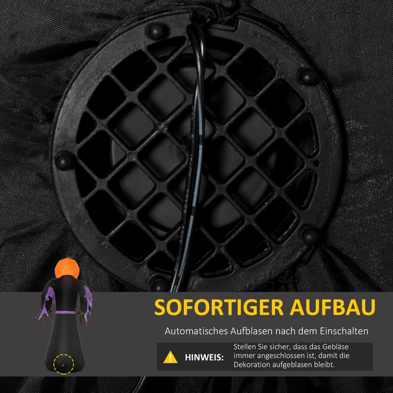 Halloween Aufblasbarer Kürbisgeist LED Beleuchtung Halloween Deko Outdoor