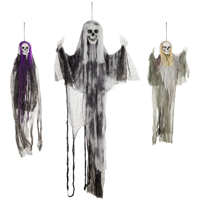 Halloween 3x Hängende Skelett Geister Deko Geist Verstellbare Arme