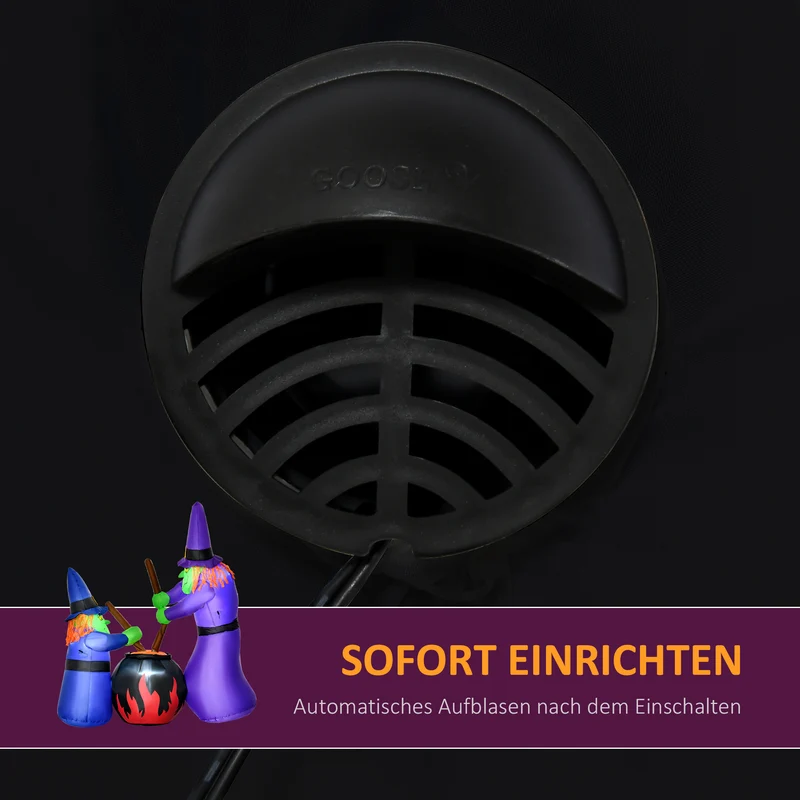 Halloween Aufblasbare Hexe Hexenkessel LED Beleuchtung Halloween Deko
