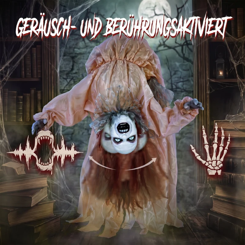 Halloween Animatronic Geist Deko Skelett Berührungssensor Dekoration