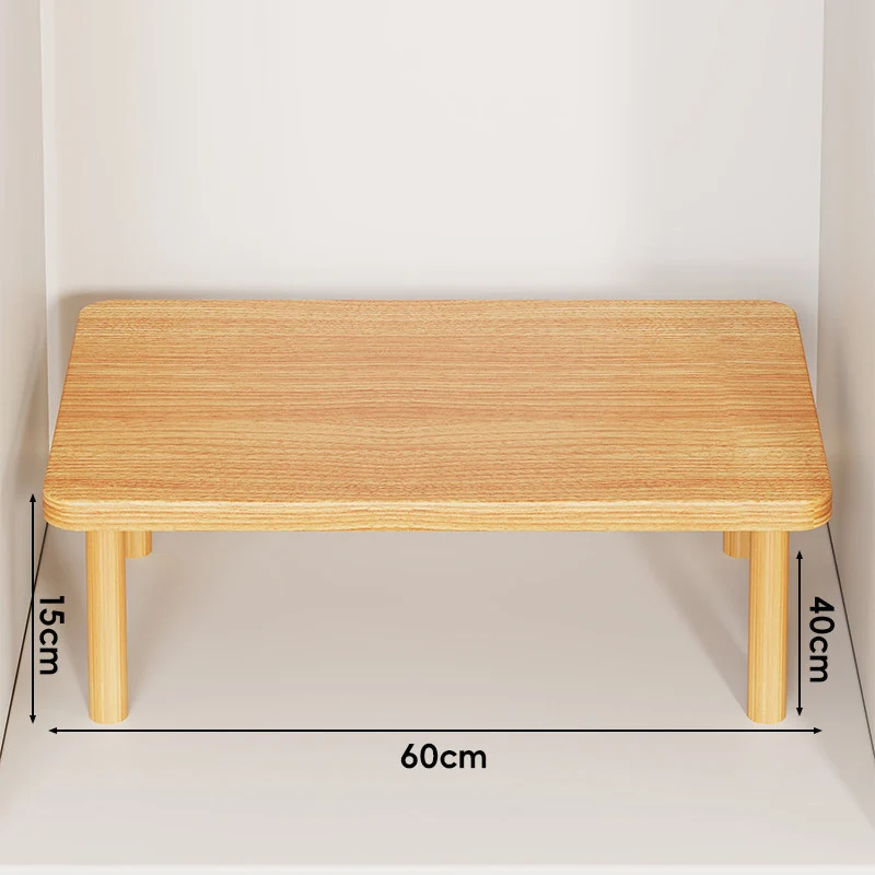 Höhenverstellbarer rechteckiger Holz-Riser-Tisch mit abnehmbaren runden Beinen