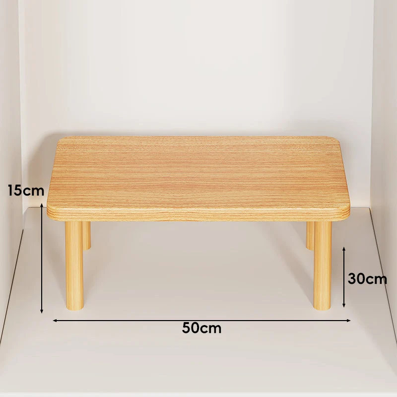 Höhenverstellbarer rechteckiger Holz-Riser-Tisch mit abnehmbaren runden Beinen