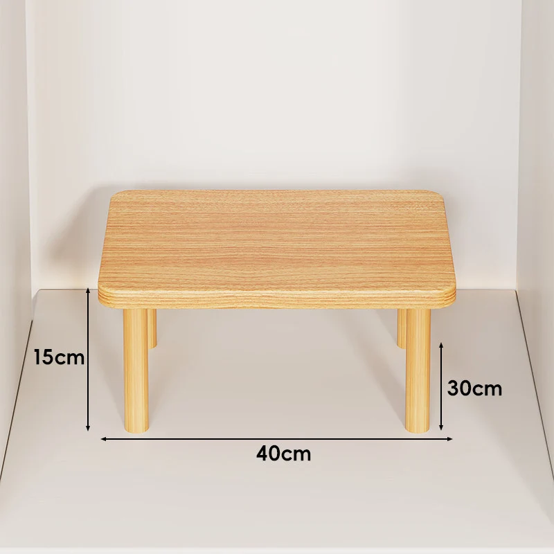 Höhenverstellbarer rechteckiger Holz-Riser-Tisch mit abnehmbaren runden Beinen