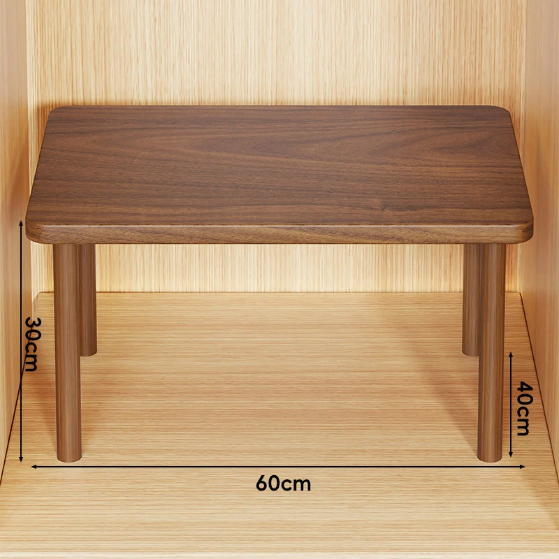 Höhenverstellbarer rechteckiger Holz-Riser-Tisch mit abnehmbaren runden Beinen