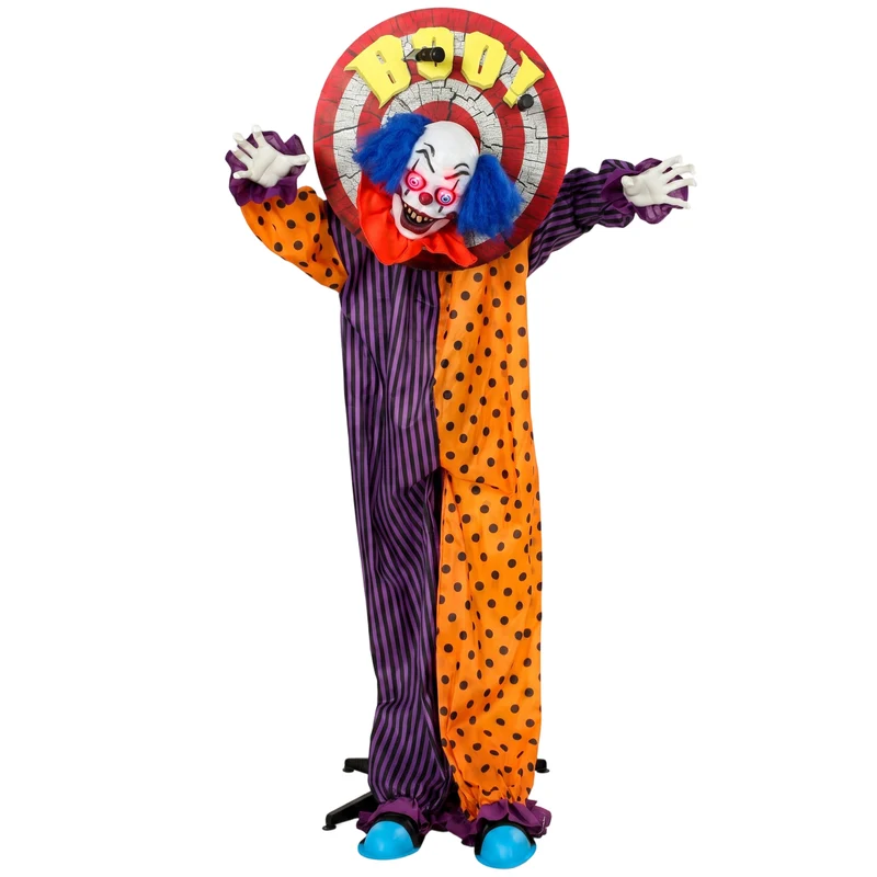 Halloween Animatronic Clown Deko Horror Grusel Dekoration 167cm