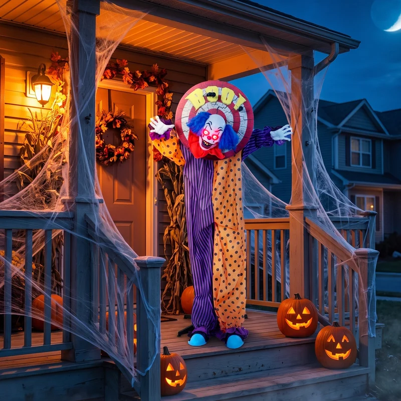 Halloween Animatronic Clown Deko Horror Grusel Dekoration 167cm