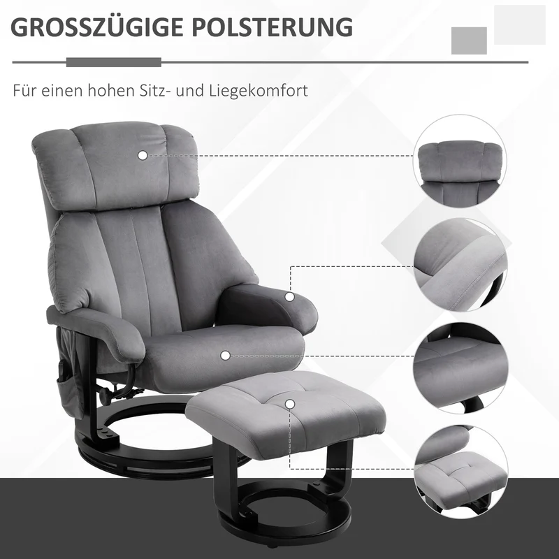 Massagesessel Hocker Fernsehsessel Drehbar Relaxsessel Sessel