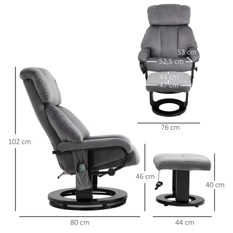Massagesessel Hocker Fernsehsessel Drehbar Relaxsessel Sessel