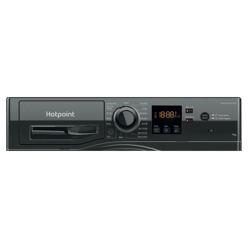 Hotpoint 9KG 1400RPM freistehend Waschmaschine - Schwarz | HNR9W64BSIRE